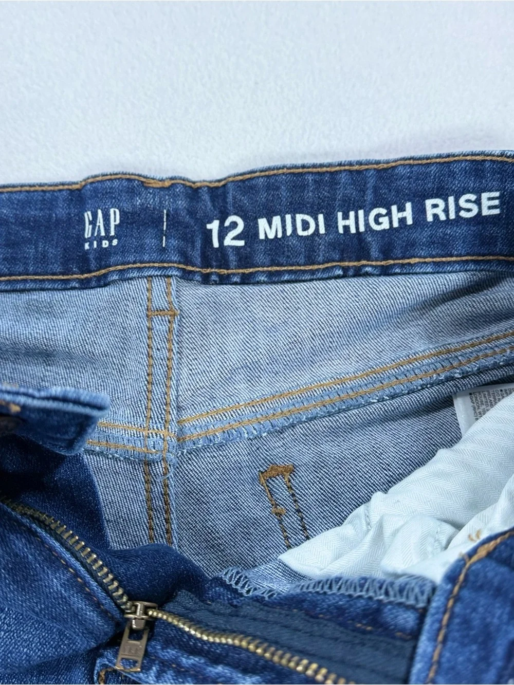 GAP Dark Blue Denim Jean Shorts with Frayed Hem